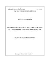 Các yếu tố liên quan đến chất lượng cuộc sống của người bệnh suy tim đang điều trị nội trú 