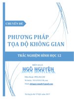 Ôn thi THPT QG môn Toán chủ đề Phương pháp tọa độ trong không gian Oxyz - Ngô Nguyên