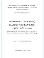 Đời sống của những hộ gia đình ngư dân ở phú quốc, kiên giang (điển cứu tại bãi xếp lớn và cảng an thới (tt  an thới), tt  dương đông, xã hàm ninh, huyện phú quốc, tỉnh kiên giang)     