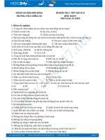 Đề thi học kì 2 môn Sinh học lớp 9 Trường THCS Chiềng Sơ