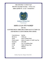 Giải pháp hoàn thiện hoạt động quản lý kho tại chi nhánh cửa hàng highlands coffee  