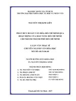 Phát huy di sản văn hóa hồ chí minh qua hoạt động của bảo tàng hồ chí minh chi nhánh thành phố hồ chí minh     