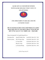 Đánh giá khả năng chấp nhận của cộng đồng đối với các giải pháp thoát nước đô thị bền vững tại lưu vực nhiêu lộc – thị nghè     