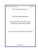 Dự báo thu thuế giá trị gia tăng tại tổng cục thuế   bộ tài chính