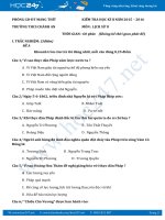 Đề thi học kì 2 môn Lịch sử lớp 8 năm 2016 - Trường THCS Chánh An