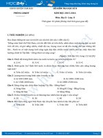 Đề thi học kì 2 môn Địa lý lớp 8 năm 2016 - Phòng GD và ĐT Tam Đảo