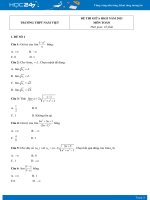 Bộ 5 đề thi giữa HKII năm 2021 môn Toán 11- Trường THPT Nam Việt