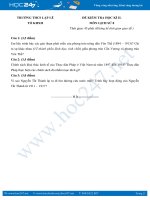 Đề thi HK2 môn Lịch sử lớp 8 năm 2018 có đáp án