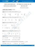 Bộ đề thi học kì I Toán lớp 7 năm 2017 có lời giải chi tiết