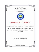 Nghiên cứu mức độ hợp tác của các hộ nông dân đối với công ty trong chuỗi cung ứng gạo hữu cơ của công ty TNHH MTV nông sản hữu cơ quế lâm 