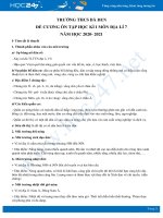 Đề cương ôn thi HK1 môn Địa lí 7 năm 2020 - Trường THCS Bà Đen có đáp án