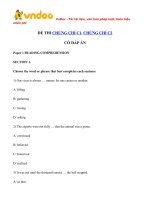 Đề thi tiếng Anh trình độ C có đáp án số 1