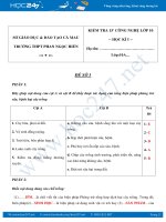 3 đề kiểm tra 15 phút chương I môn Công Nghệ 10 có đáp án