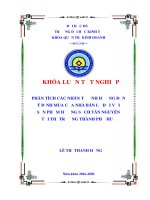 Phân tích các nhân tố ảnh hưởng đến ý định mua của nhà bán lẻ đối với sản phẩm hương sạch tân nguyên tại thị trường thành phố huế 