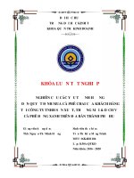 Nghiên cứu các yếu tố ảnh hưởng đến quyết định mua cà phê chai của khách hàng tại công ty TNHH sản xuất, thương mại  dịch vụ cà phê đồng xanh trên địa bàn thành phố huế 