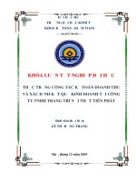 Kế toán doanh thu và xác định kết quả kinh doanh tại công ty TNHH trang trí nội thất tiên phát 