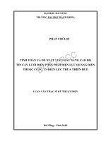 Tính toán và đề xuất giải pháp nâng cao độ tin cậy lưới điện phân phối điện lực quảng điền thuộc công ty điện lực thừa thiên huế