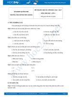 Đề thi giữa HK1 Sinh 6 năm 2016 - THCS Huỳnh Thúc Kháng