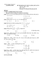 côm ®ång minh phòng gdđt vĩnh bảo cụm đồng minh đề thi khảo sát chất lượng giữa kỳ ii năm học 2009 – 2010 môn toán 8 thời gian 90’ không kể thời gian giao đề ®ò sè i a tr¾c nghiöm kh¸ch quan2® h
