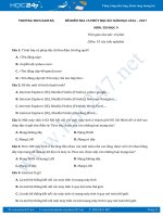 Đề kiểm tra 15 phút học kì 1 môn Tin học lớp 9 có đáp án năm 2017 - Trường THCS Nam Đà