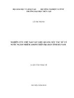 Nghiên cứu chế tạo vật liệu quang xúc tác xử lý nước ngầm nhiễm amoni trên địa bàn tỉnh hà nam   