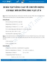 20 bài tập nâng cao về Chuyển động cơ học bồi dưỡng Học sinh giỏi Vật lý 8