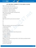 39 câu hỏi trắc nghiệm về Vùng Đông Nam Bộ có đáp án môn Địa lí 9