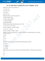 Bộ 40 câu hỏi trắc nghiệm ôn tập về Hidro- nước có đáp án môn Hóa học 8