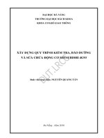 Xây dựng quy trình kiểm tra bảo dưỡng và sửa chữa động cơ mitsubishi 4g93