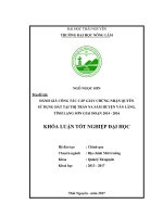 Đánh giá công tác cấp giấy chứng nhận quyền sử dụng đất tại thị trấn na sầm huyện văn lãng tỉnh lạng sơn giai đoạn 2014 2016 