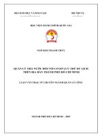 (Luận văn thạc sĩ) quản lý nhà nước đối với cơ sở lưu trú du lịch trên địa bàn thành phố hồ chí minh 