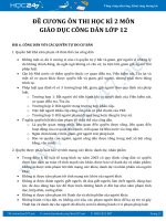 Đề cương ôn thi học kì 2 môn GDCD lớp 12 năm 2017