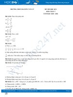 Đề thi HK1 môn Toán 7 năm 2020 có đáp án Trường THCS Nguyễn Văn Cừ
