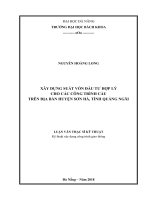 Xây dựng suất vốn đầu tư hợp lý cho các công trình cầu trên địa bàn huyện sơn hà tỉnh quảng ngãi