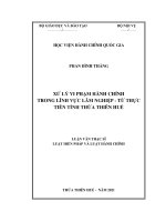 (Luận văn thạc sĩ) xử lý vi phạm hành chính trong lĩnh vực lâm nghiệp   từ thực tiễn tỉnh thừa thiên huế 
