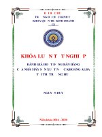 Đánh giá hoạt động bán hàng của nhà máy sản xuất nước khoáng alba tại thị trường huế 