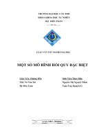 Luận văn tốt nghiệp một số mô hình hồi quy đặc biệt 