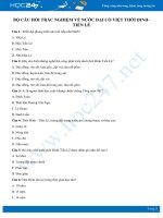 Câu hỏi trắc nghiệm về nước Đại Cồ Việt thời Đinh- Tiền Lê có đáp án môn Lịch sử 7