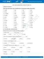 Bài tập bổ trợ tiếng Anh lớp 7 Học kì 1