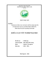 Đánh giá công tác cấp giấy chứng nhận quyền sử dụng đất tại xã vạn phái thị xã phổ yên tỉnh thái nguyên giai đoạn 2013 2015 