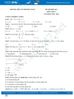 Đề thi HK1 môn Toán 7 năm 2020 có đáp án Trường THCS Võ Trường Toản