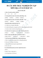 50 Câu hỏi trắc nghiệm ôn tập môn Địa lý 8 có đáp án