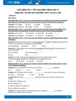 Bộ 5 đề kiểm tra 1 tiết HK2 môn Tiếng Anh lớp 11 năm 2021 Trường THPT Hà Huy Tập