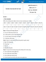 Bộ 4 đề thi học kỳ 1 môn Vật Lý 7 năm 2020 có đáp án Trường THCS Nguyễn Thị Thập