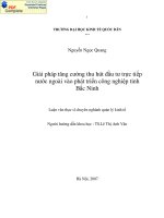 Giải pháp tăng cường thu hút đầu tư trực tiếp nước ngoài vào phát triển công nghiệp tỉnh bắc ninh (tt) 