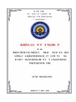 Phân tích các nhân tố ảnh hưởng đến sự hài lòng của khách hàng về chất lượng dịch vụ ngân hàng điện tử tại ngân hàng quân đội chi nhánh huế 