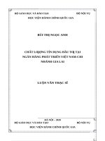 Chất lượng tín dụng đầu tư tại ngân hàng phát triển việt nam   chi nhánh gia lai 