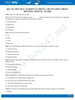 Bộ 30 câu hỏi trắc nghiệm về Những chuyển biến trong đời sống kinh tế- xã hội môn Lịch sử 6