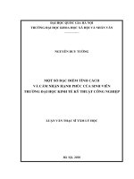 Một số đặc điểm tính cách và cảm nhận hạnh phúc của sinh viên Trường Đại học Kinh tế Kỹ thuật Công nghiệp
