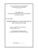 Tình hình nghiên cứu lý thuyết tiếp nhận văn học ở việt nam từ sau 1986    công trình dự thi giải thưởng sinh viên nghiên cứu khoa học euréka lần thứ xiv năm 2012  